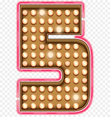 The Neon Lights Tour - Number Five Neon Lights Transparent PNG Clip Art Image 