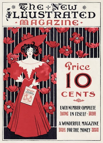 The New Illustrated Magazine (1890&ndash;1900) cover of flowers and a fashionably dressed woman holding magazine in high resolution by Ethel Reed. Original from Library of Congress. Digitally enhanced by rawpixel.