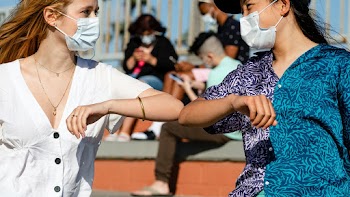 The new normal greeting elbow bump at an… | Free stock photo | High Resolution image
