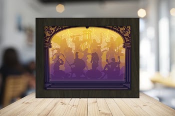 THE OLYMPIAN GODS 3D Paper Cut Light Box - Shadow box