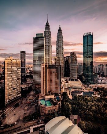 The Petronas Towers in Kuala Lumpur Malaysia.