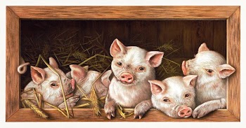 The prize piggies (1891) by L. | Free Photo Illustration - rawpixel