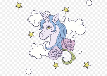 The purple flowers adorn the Unicorn 