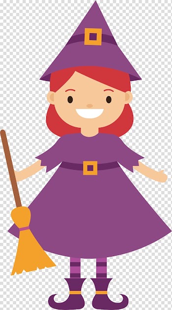 The purple witch transparent background PNG clipart