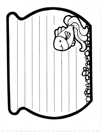 The Rainbow Fish Printing and writing paper Outline - Cute Fish Outline 