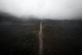 The road, the only road that crosses the volcano of the island of the meeting. Huge texture, fog, loneliness. Thank you to nature.