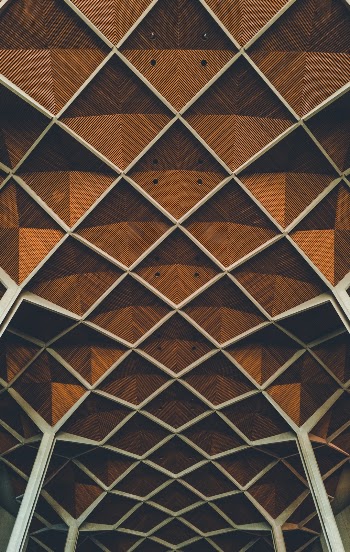 The roof in the main space of the Basil Spence-designed Coventry Cathedral. 