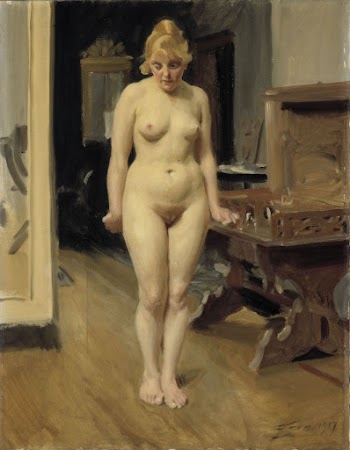 The shy model, 1917, Anders | Free Photo - rawpixel