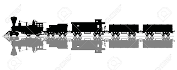 The Silhouette Of A Vintage American Steam Train Royalty Free ...