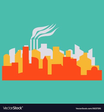 The silhouette of the city in a flat style vector image