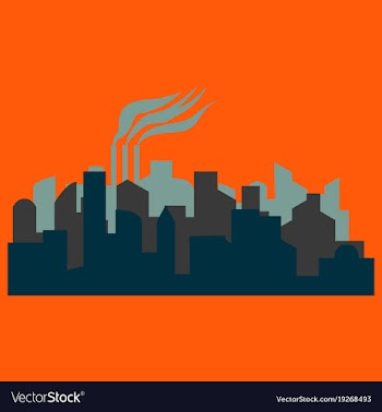 The silhouette of the city in a flat style vector image