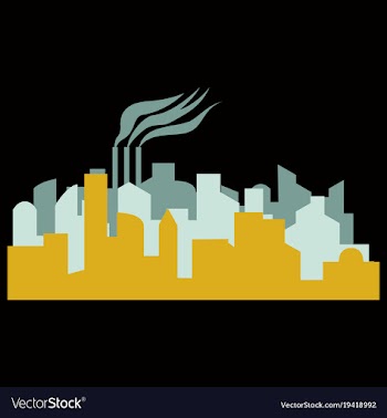 The silhouette of the city in a flat style vector image