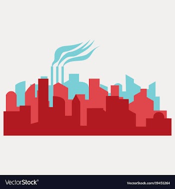 The silhouette of the city in a flat style vector image