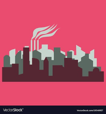 The silhouette of the city in a flat style vector image