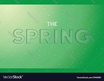 The spring embossed lettering vector image