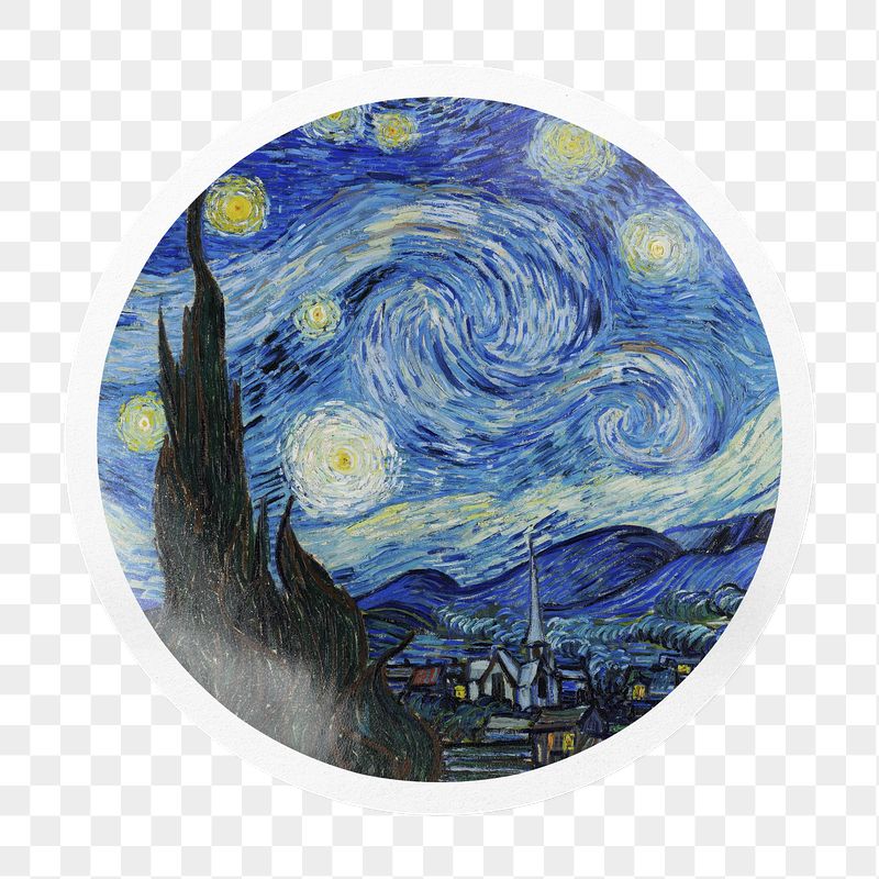 The Starry Night png badge | Free PNG - rawpixel