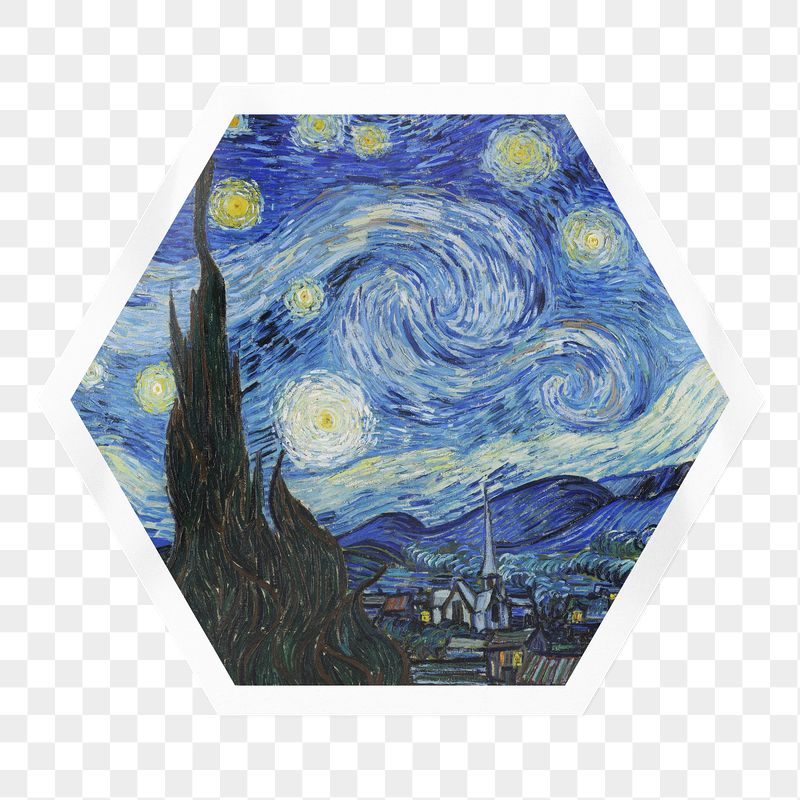 The Starry Night png sticker, | Free PNG - rawpixel