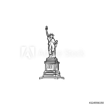 The Statue of Liberty hand drawn outline doodle icon