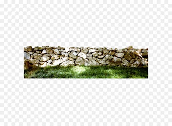 The stone walls and lawn 