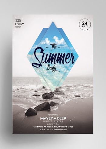The Summer Party – Free PSD Minimal Flyer Template