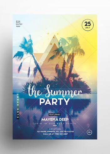 The Summer Party PSD Free Flyer Template