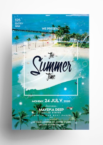 The Summer Time Free PSD Flyer Template