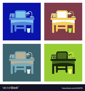 The table icon workplace and job office working vector image