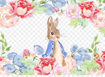 The Tale of Peter Rabbit Watercolor painting Clip art - Watercolor rabbit in the garden 