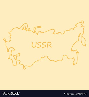 The territory of the soviet union isolated on a vector image