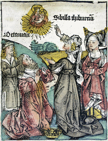 The Tiburtine Sybil, woodcut from the Nuremberg | Free Photo - rawpixel