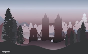 The Tower Bridge in a forest vector | Free stock vector - 488578