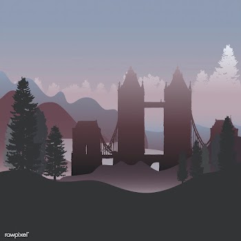 The Tower Bridge in a forest vector | Free stock vector - 488595