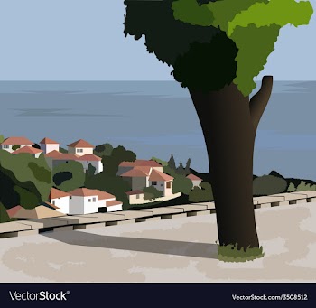 The town of Balchik Bulgaria vector image