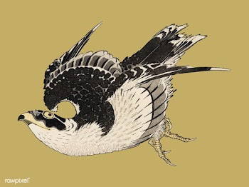 The ukiyo-e illustration, Hawk by Katsushika .. | Free stock vector - 471563