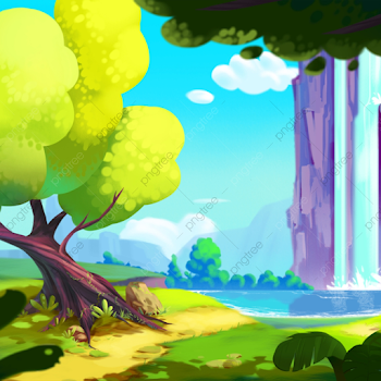 The Waterfall Forest, Cartoon, Fantasy, Forest PNG Transparent ...