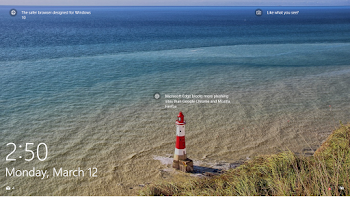 The Windows 10 lock screen blurbs are usually facts about the ...