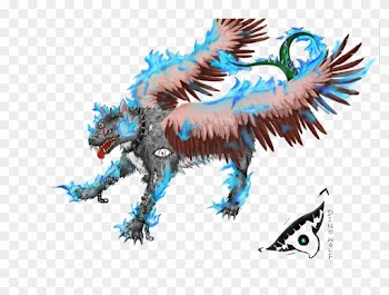 The Winged Wolf Is On Fire By Dino - Winged Wolf Anime Drawing