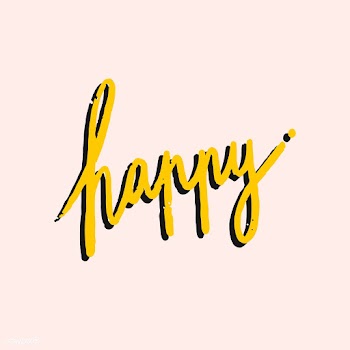 The word happy typography in yellow | Free stock vector - 472363