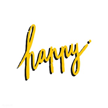 The word happy typography in yellow | Free stock vector - 472403