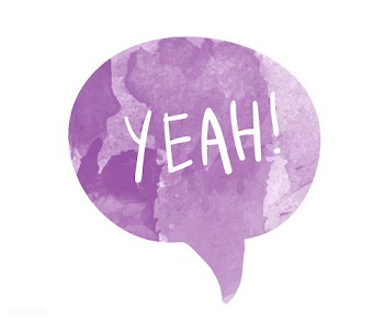 The word yeah on a watercolor speech bubble | Free stock vector - 473316