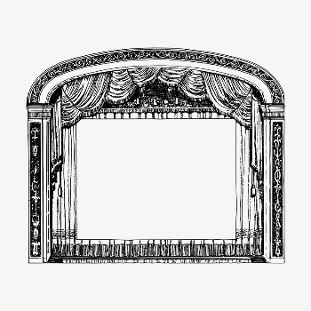 Theater stage frame clipart, vintage | Free Vector - rawpixel
