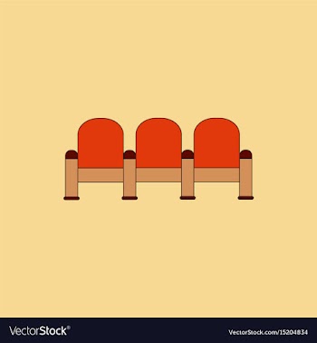 Theatre chairs in flat style vector image