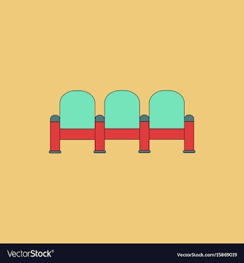 Theatre chairs in flat style vector image