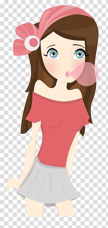 TheCoolGirl BHR, animated girl with bubble gum illustration transparent background PNG clipart