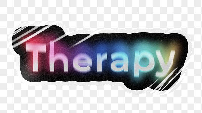 Therapy png word sticker, neon | Free PNG - rawpixel