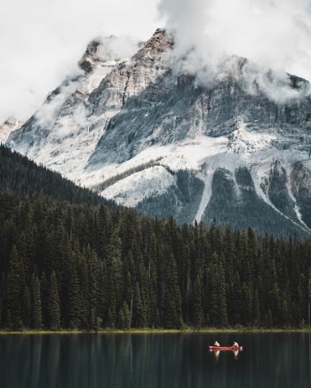 "There's always a bigger fish" applies to the scenery surrounding this canoe.