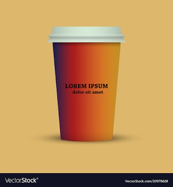 Thermal mug coffee cup to go vector image