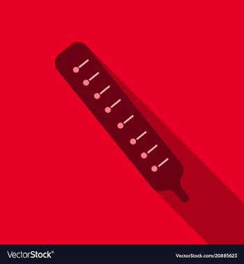 Thermometer medical a glass thermometer for vector image