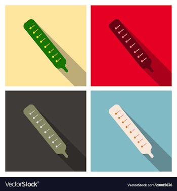 Thermometer medical a glass thermometer for vector image