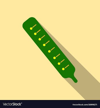 Thermometer medical a glass thermometer for vector image
